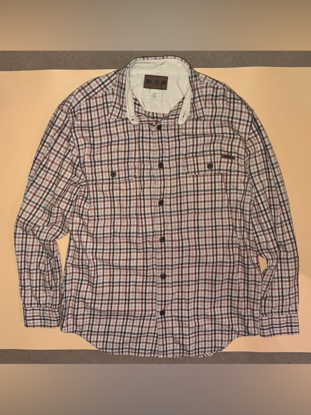 Magellan Outdoors Button Up Shirt Mens Large Plaid Long Sleeve Fishing Hiking